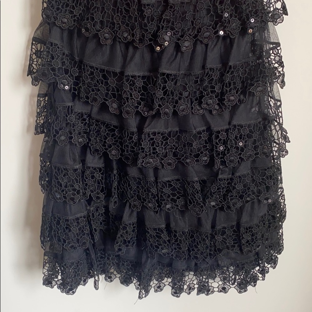 Betsey Johnson Black Sequin Dress with Pink Bow - Picture 5 of 7